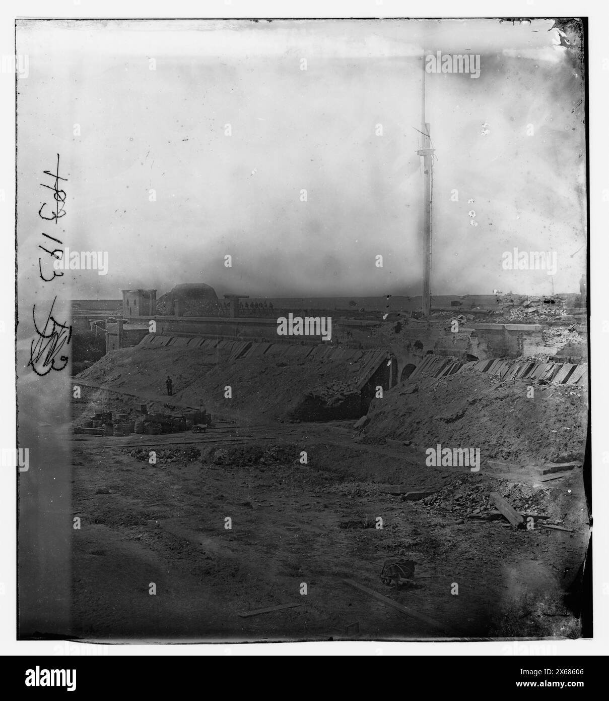 Fort Pulaski, Géorgie. Vue intérieure, photographies de la guerre de Sécession 1861-1865 Banque D'Images