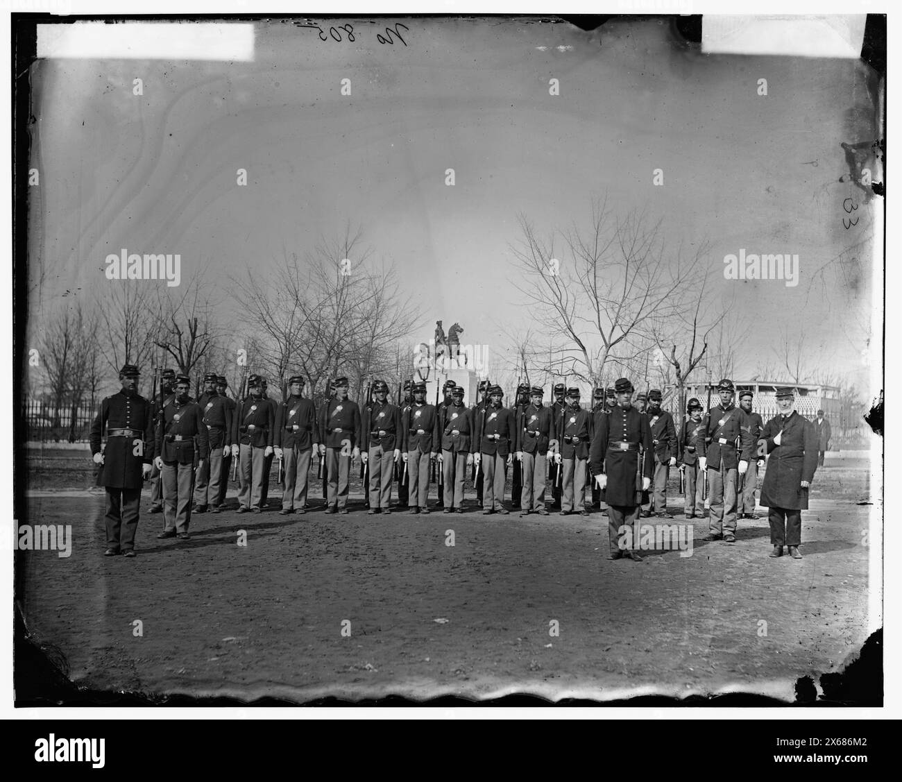 Washington, District de Columbia. Compagnie K, 9th U.S. Veteran Reserve corps, à Washington Circle, photographies de la guerre de Sécession 1861-1865 Banque D'Images