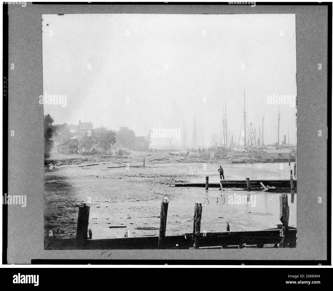 Vue de City point, en Virginie, le long de la rive de la rivière James, photographies de la guerre de Sécession 1861-1865 Banque D'Images