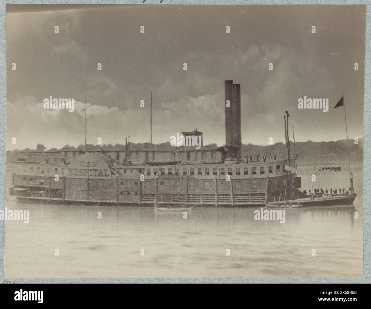 Bateau-hôpital américain Red Rover - Mississippi River Fleet, photographies de la guerre de Sécession 1861-1865 Banque D'Images