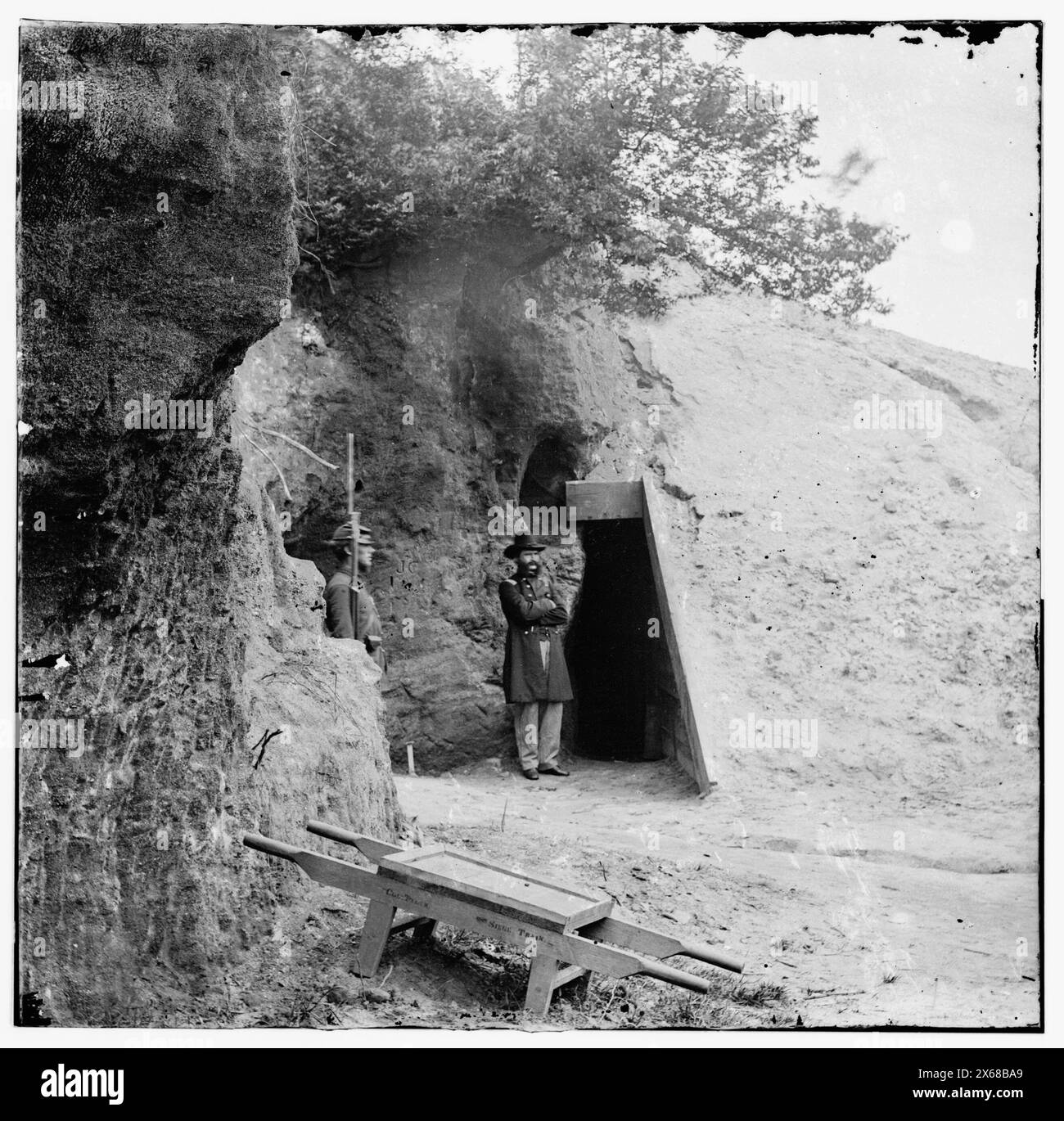 Yorktown, Virginie. Grotte Cornwallis. Utilisé comme magazine de poudre par les confédérés, photographies de la guerre de Sécession 1861-1865 Banque D'Images