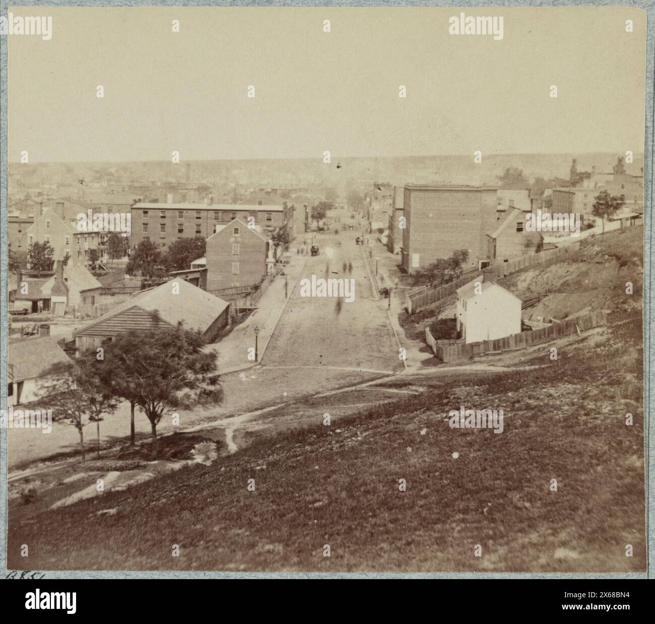 Vue de Libby Hill vers l'ouest sur main Street, photographies de la guerre de Sécession 1861-1865 Banque D'Images