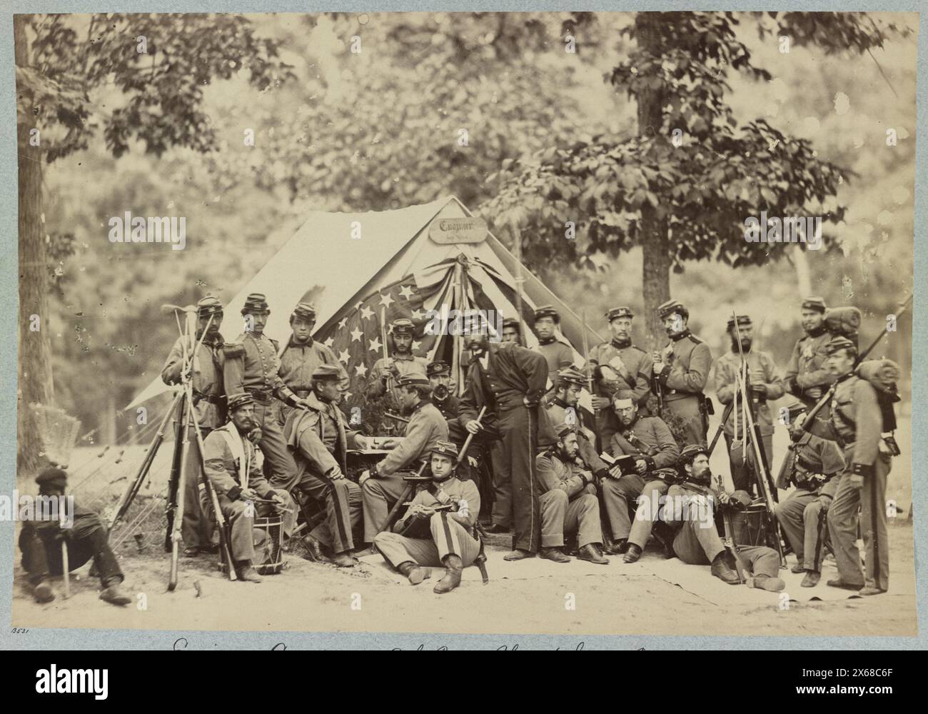 Engineer Company, 8th New York State Militia, Arlington, Virginie, juin 1861, photographies de la guerre civile 1861-1865 Banque D'Images