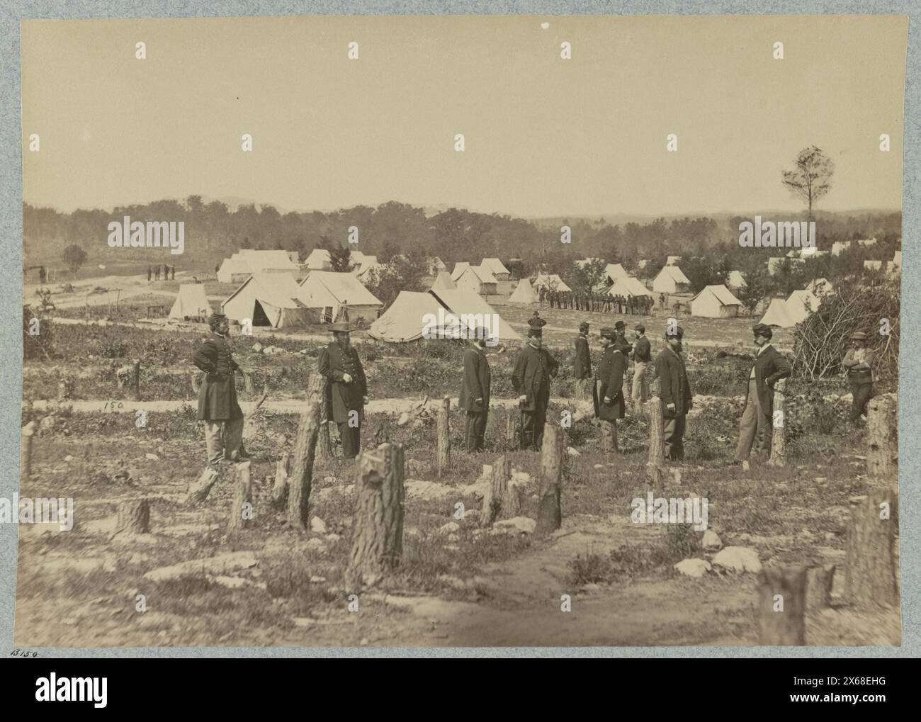 Camp du 30th Pennsylvania Infantry, photographies de la guerre de Sécession 1861-1865 Banque D'Images