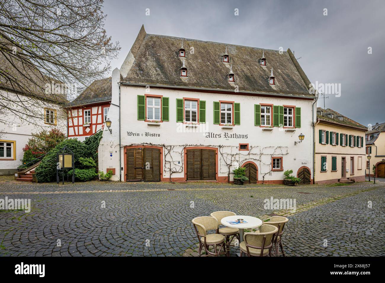 Centre historique de Oestrich (Rheingau), Hesse, Allemagne Banque D'Images