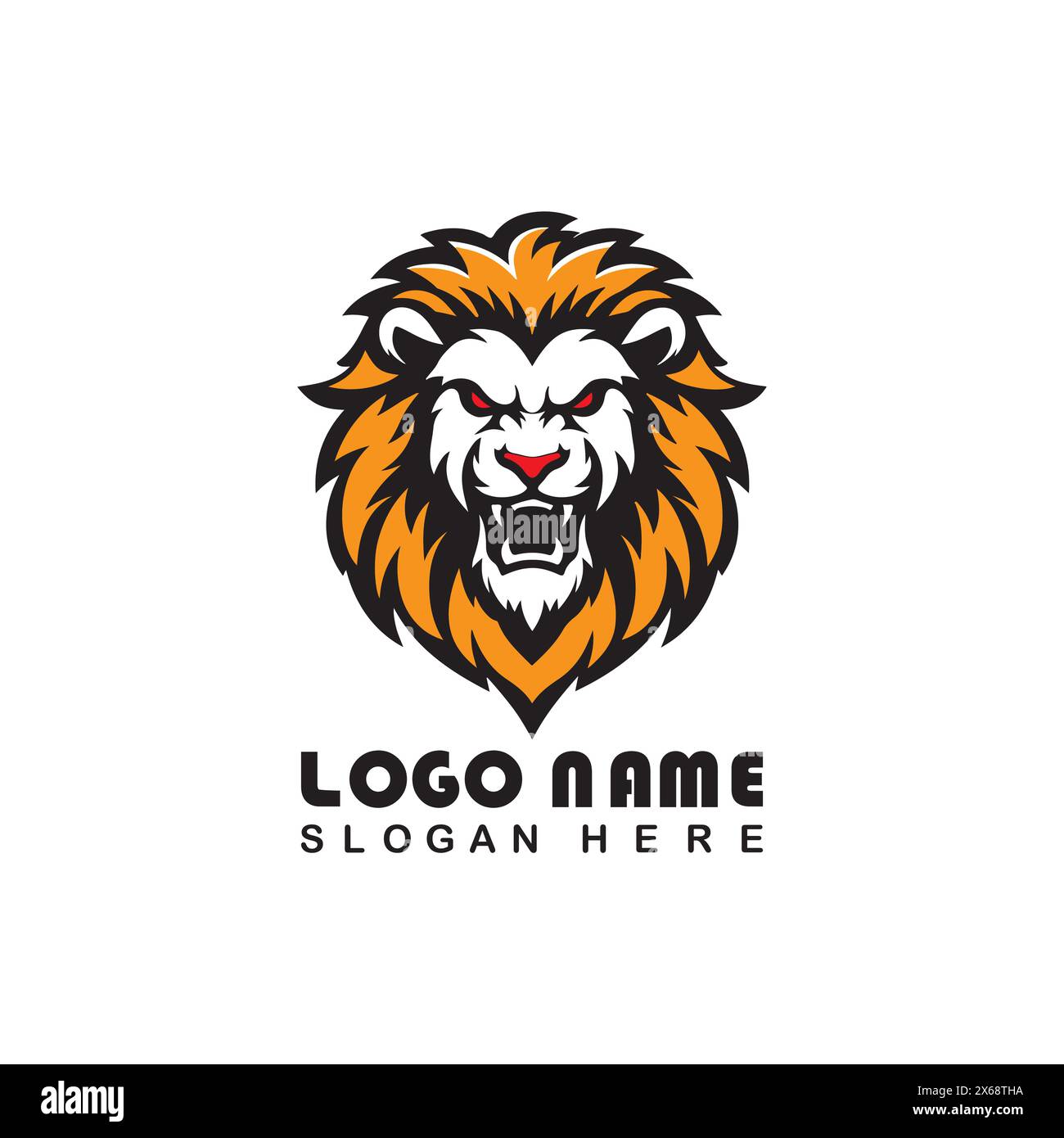 Logo Angry Lion face avec fichier vectoriel Illustration de Vecteur