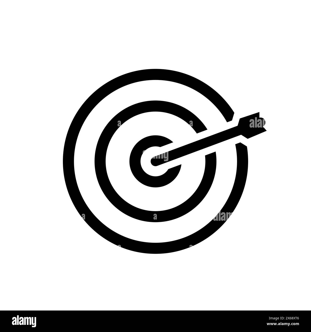 Cible avec flèche. Concept de réussite commerciale. Icône de cible plane vectorielle isolée Illustration de Vecteur