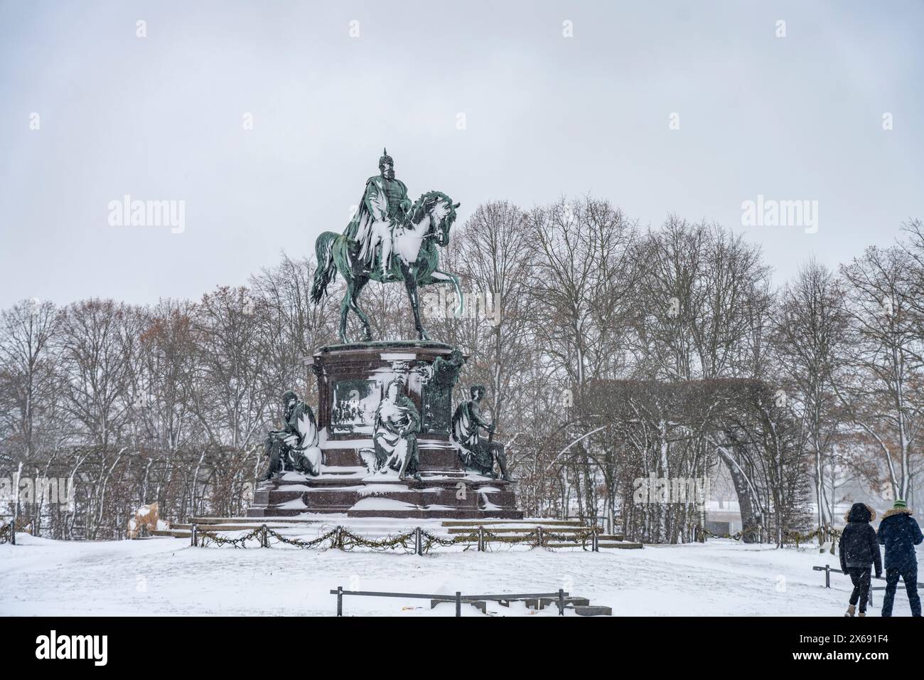 Le monument équestre à Friedrich Franz II, capitale de l'État Schwerin, Mecklembourg-Poméranie occidentale, Allemagne Banque D'Images