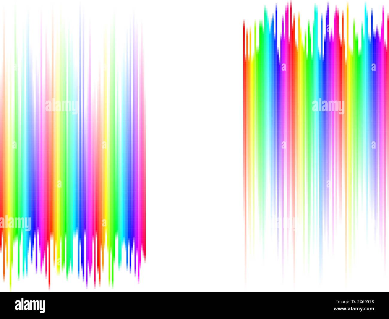 Gradient de rayures arc-en-ciel avec motif mosaïque de carrés, fond blanc, papier peint graphique vectoriel ou dépliant Illustration de Vecteur