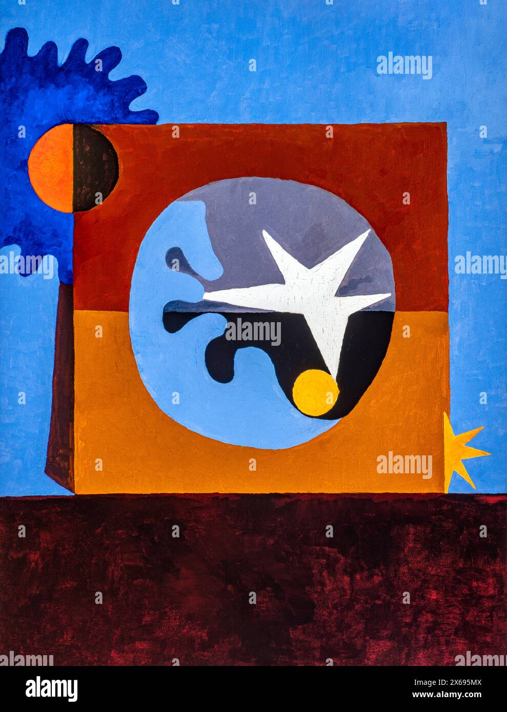 Peinture de Pia Bühler, titre : début et fin, triptyque huile sur toile Banque D'Images