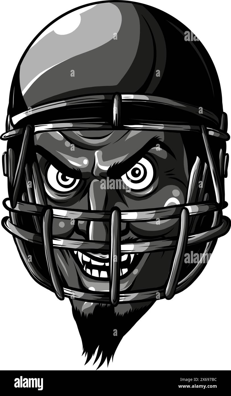 motif équipe de football devils avec mascotte portant un masque et des cornes pour l'école Illustration de Vecteur