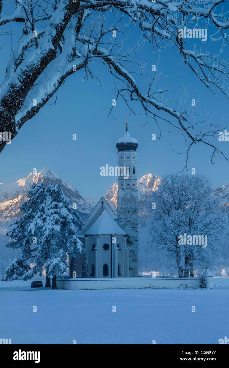 Église de pèlerinage de nouveaux Coloman près de Schwangau, Allgäu, Souabe, Bavière, Allemagne Banque D'Images