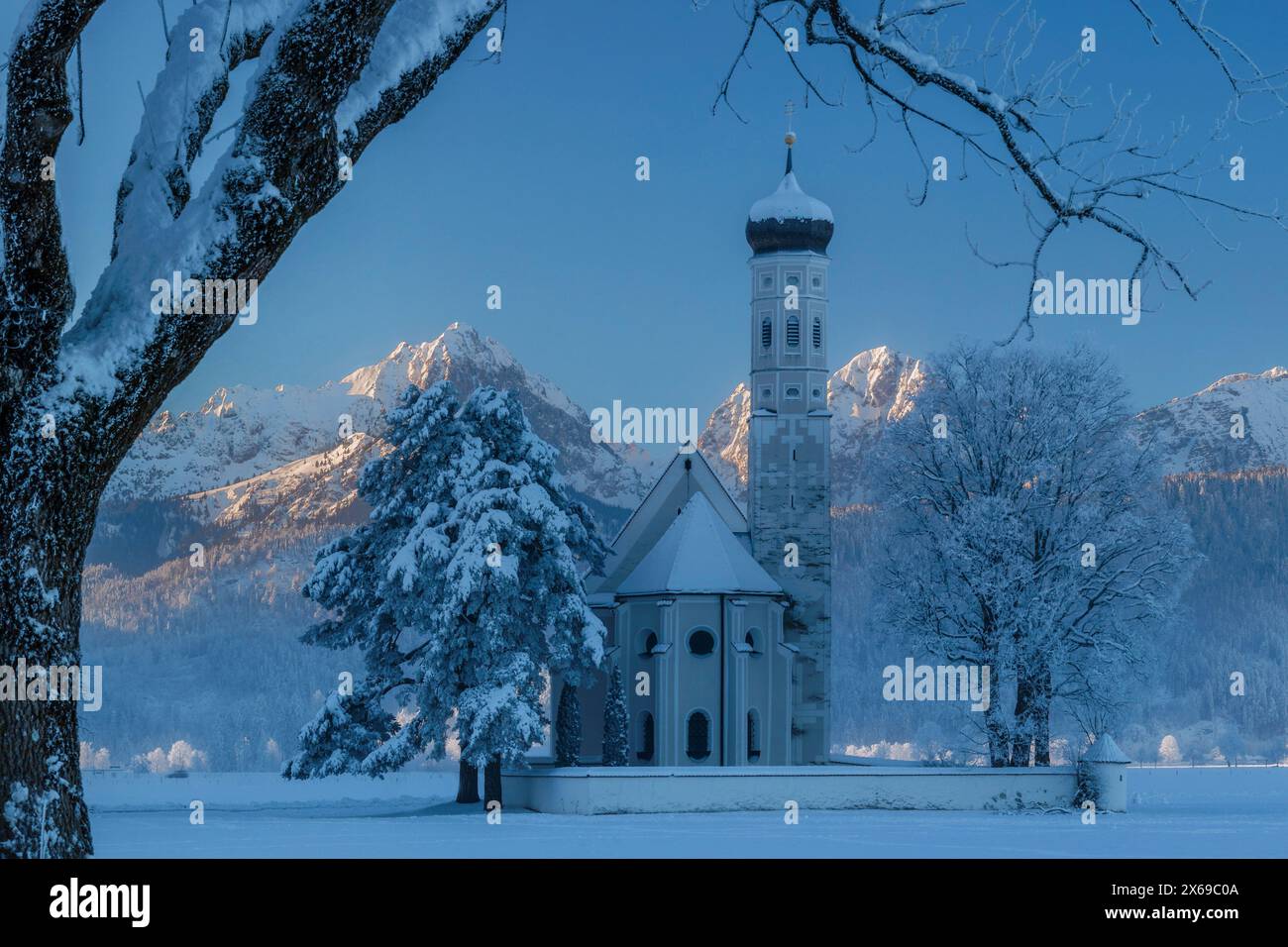Église de pèlerinage de nouveaux Coloman près de Schwangau, Allgäu, Souabe, Bavière, Allemagne Banque D'Images