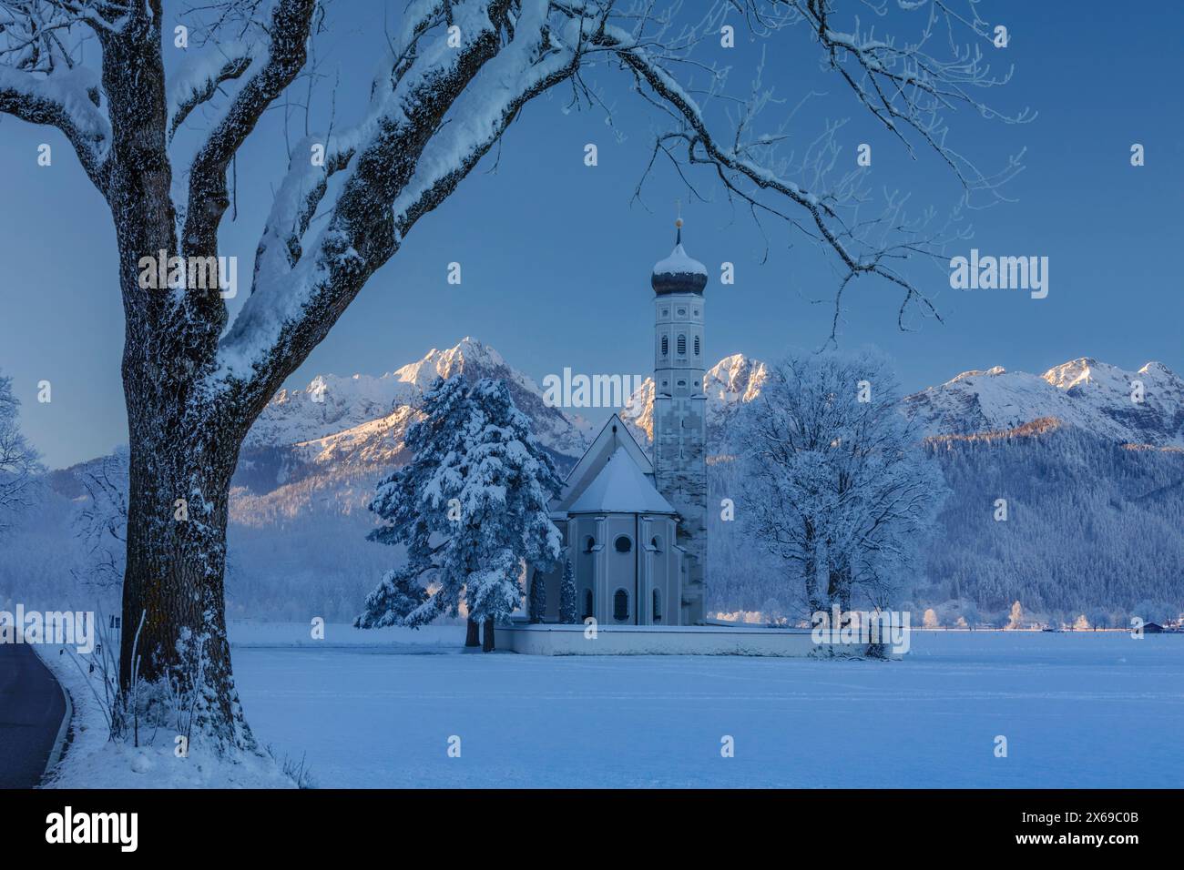 Église de pèlerinage de nouveaux Coloman près de Schwangau, Allgäu, Souabe, Bavière, Allemagne Banque D'Images