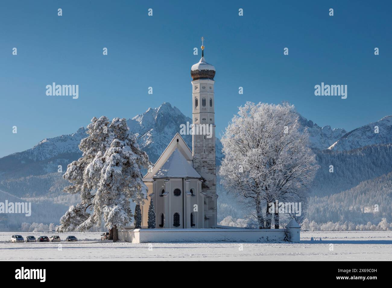 Église de pèlerinage de nouveaux Coloman près de Schwangau, Allgäu, Souabe, Bavière, Allemagne Banque D'Images