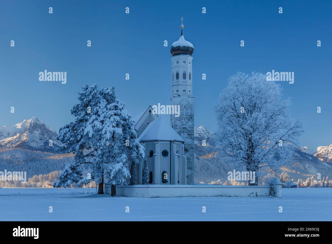 Église de pèlerinage de nouveaux Coloman près de Schwangau, Allgäu, Souabe, Bavière, Allemagne Banque D'Images
