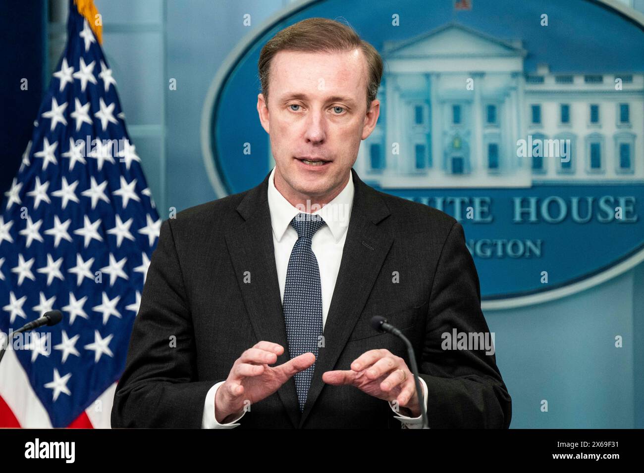 Washington, District de Columbia, États-Unis. 13 mai 2024. JAKE SULLIVAN, conseiller à la sécurité nationale, s'exprimant lors d'un point de presse dans la salle de presse de la Maison Blanche à Washington DC. (Crédit image : © Michael Brochstein/ZUMA Press Wire) USAGE ÉDITORIAL SEULEMENT! Non destiné à UN USAGE commercial ! Banque D'Images