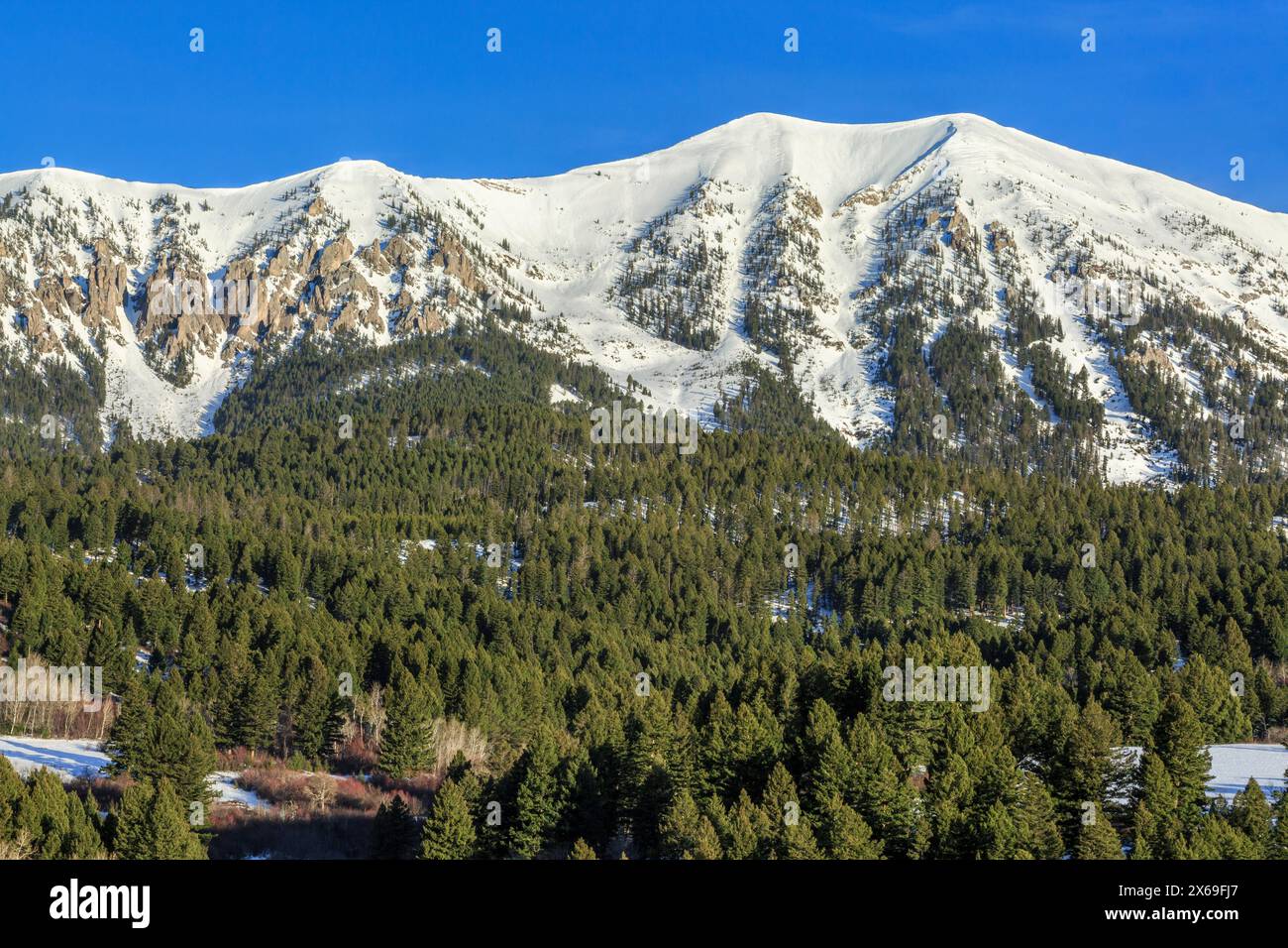 montagne de selle dans la chaîne bridger près de bozeman, montana Banque D'Images