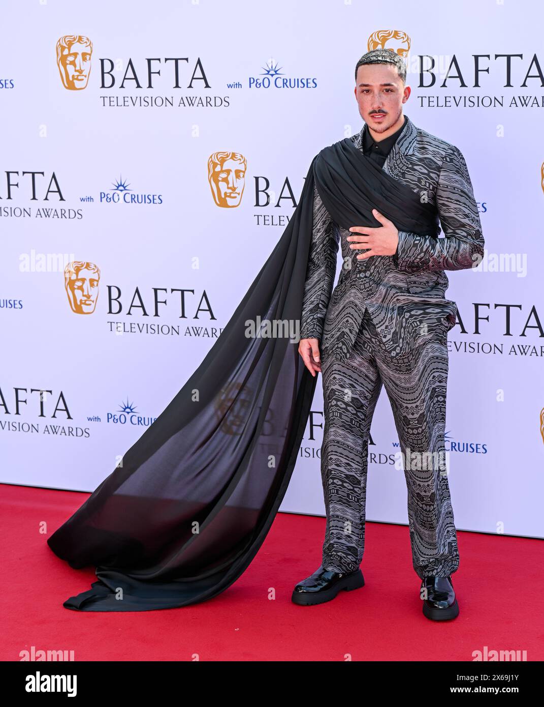 LONDRES, ANGLETERRE - 12 MAI : Kyron Hamilton assiste aux BAFTA Television Awards 2024 avec P&O Cruises au Royal Festival Hall de Londres, en Angleterre. Crédit : Voir Li/Picture Capital/Alamy Live News Banque D'Images