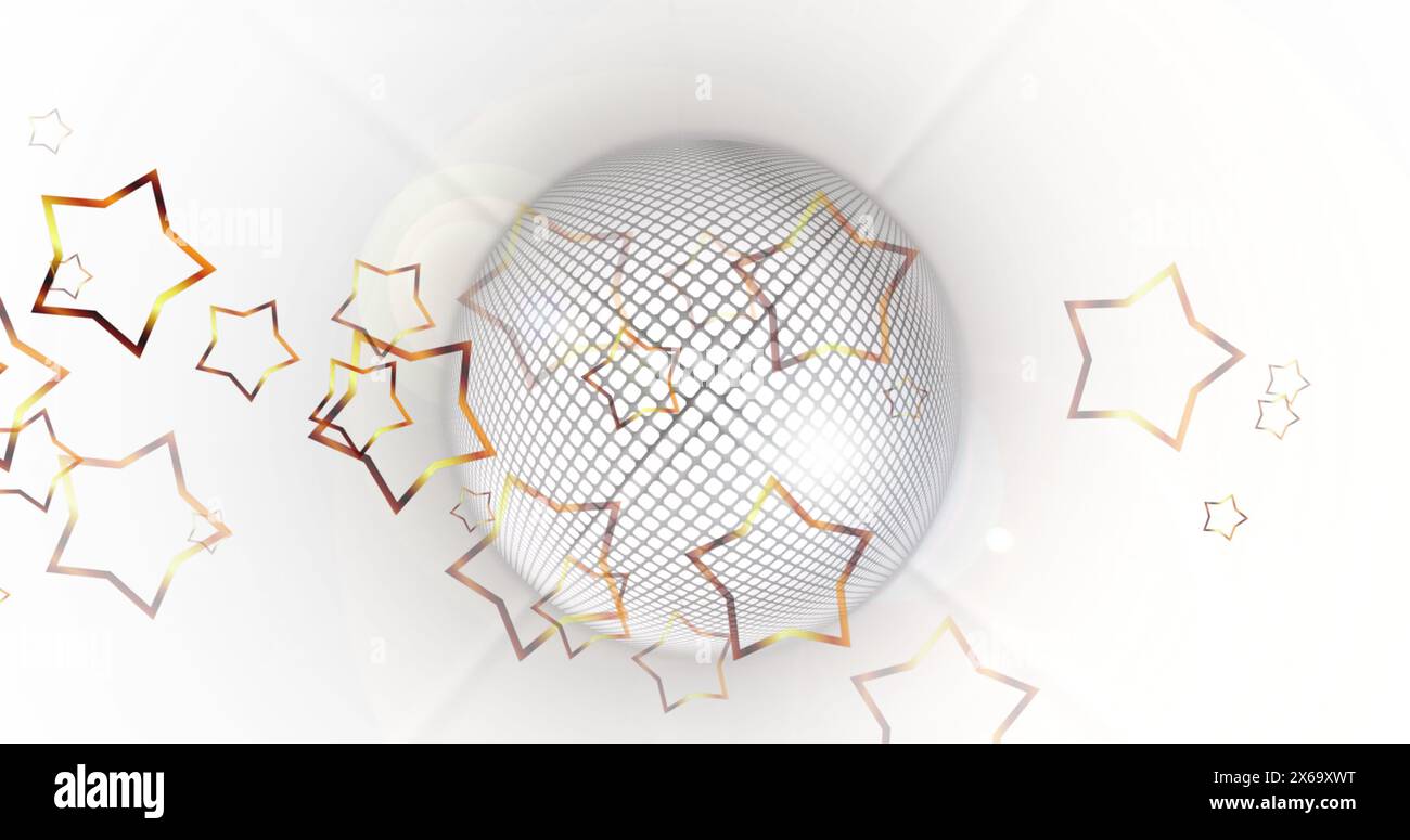 Image numérique de formes bleues abstraites sur emoji de visage pleurant sur fond jaune Banque D'Images