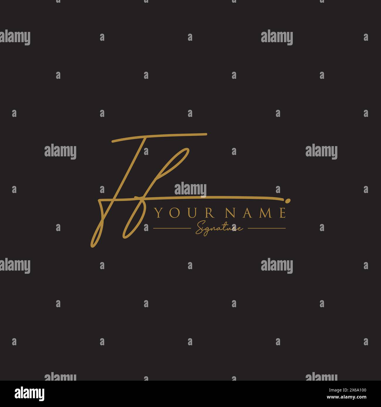 Modèle de logo de signature FF Illustration de Vecteur