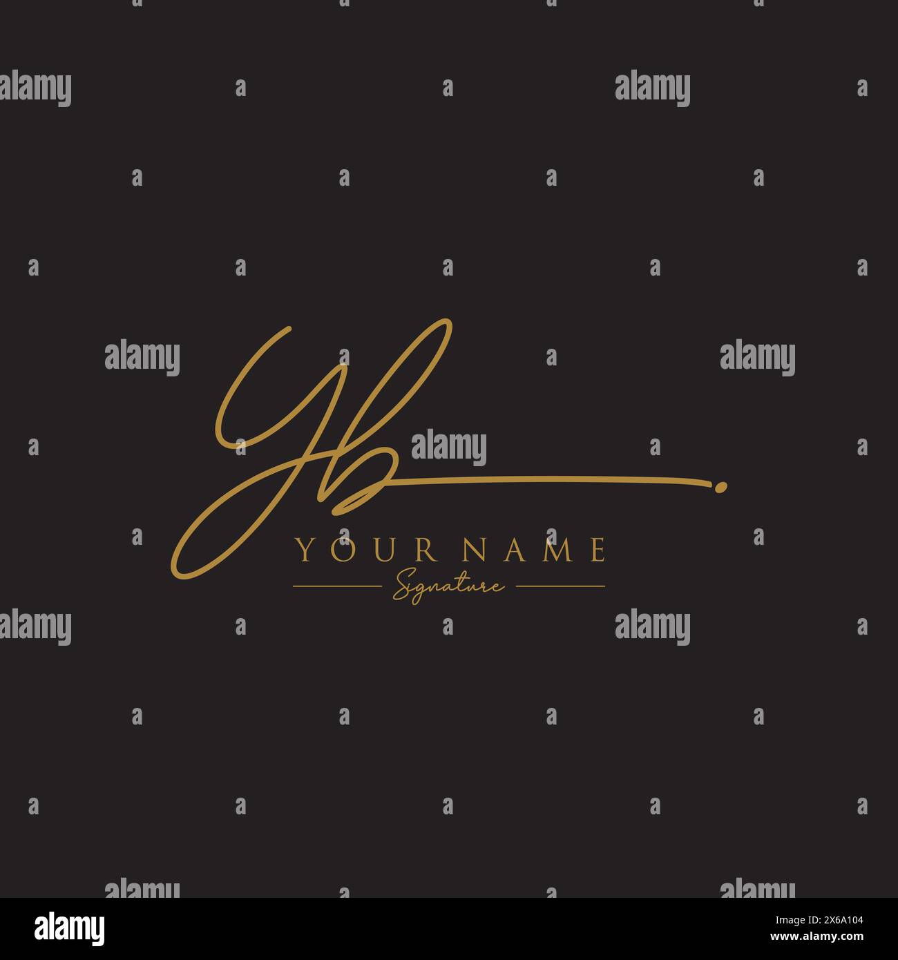 Modèle de logo de signature GB Illustration de Vecteur