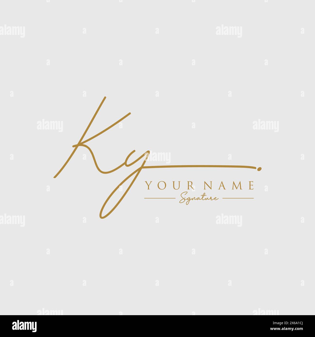 Modèle de logo de signature KY Illustration de Vecteur