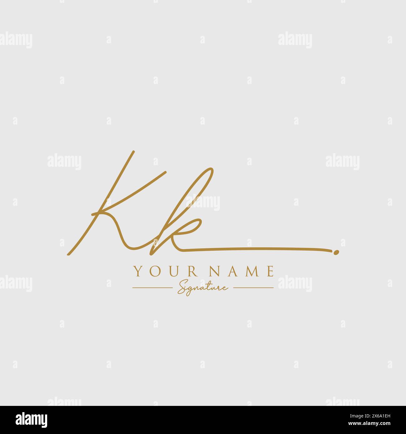 Modèle de logo signature KK Illustration de Vecteur