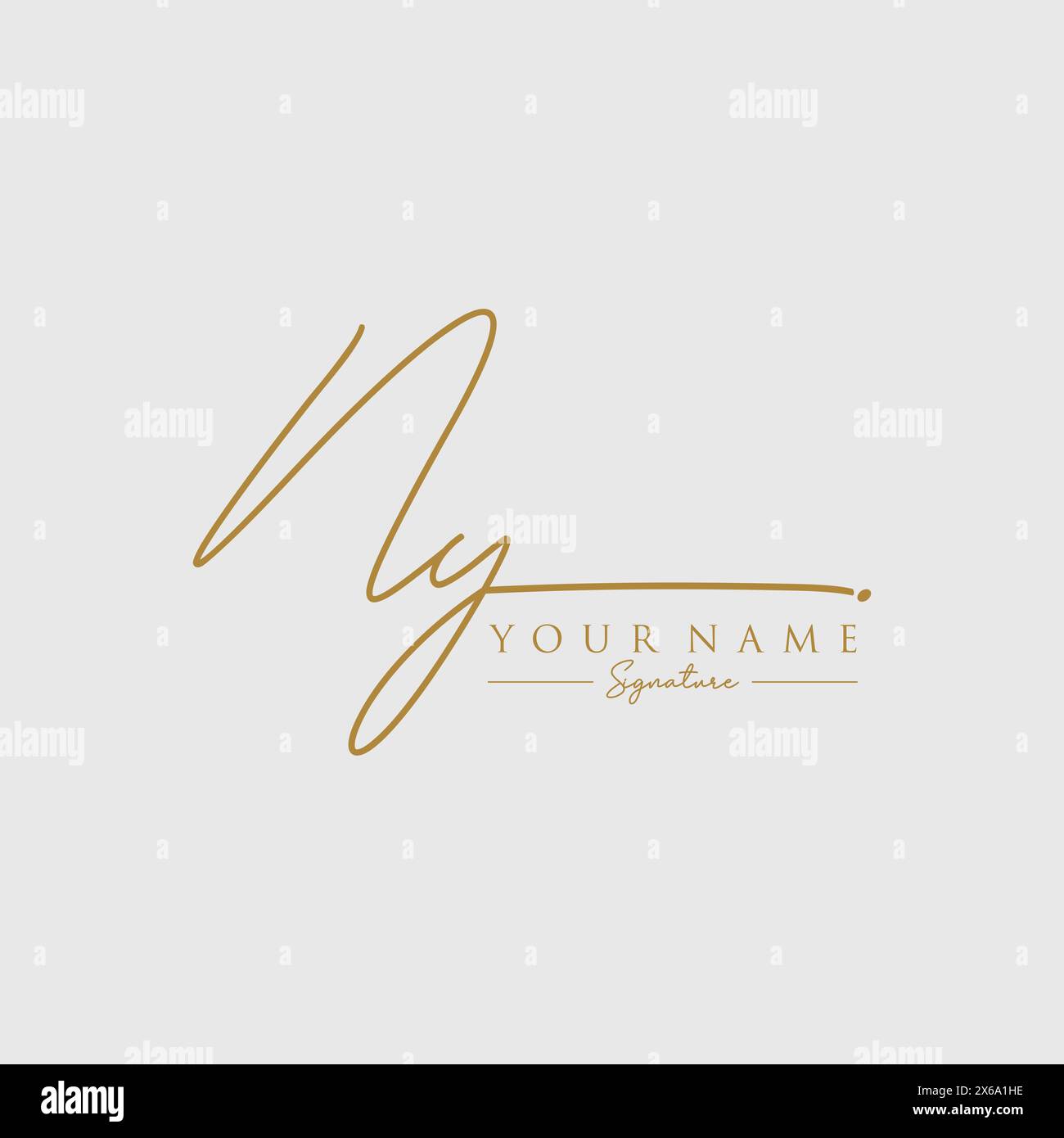 Modèle de logo de signature NY Illustration de Vecteur