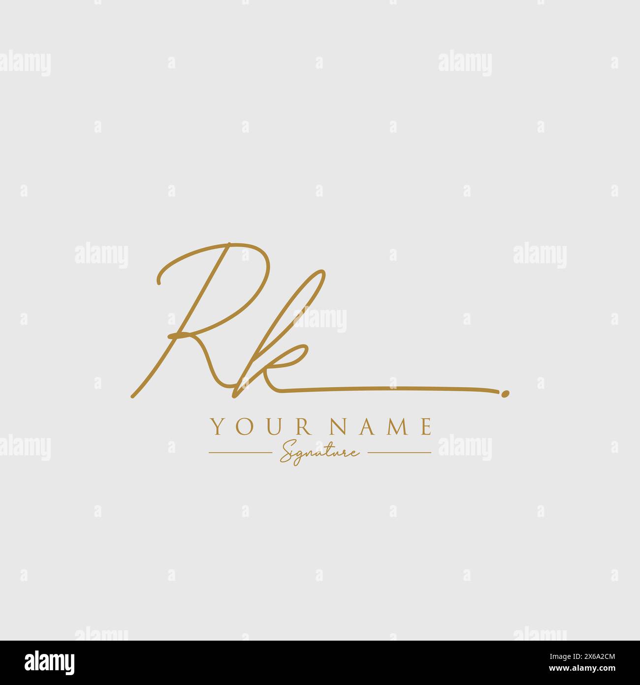 Modèle de logo signature RK Illustration de Vecteur