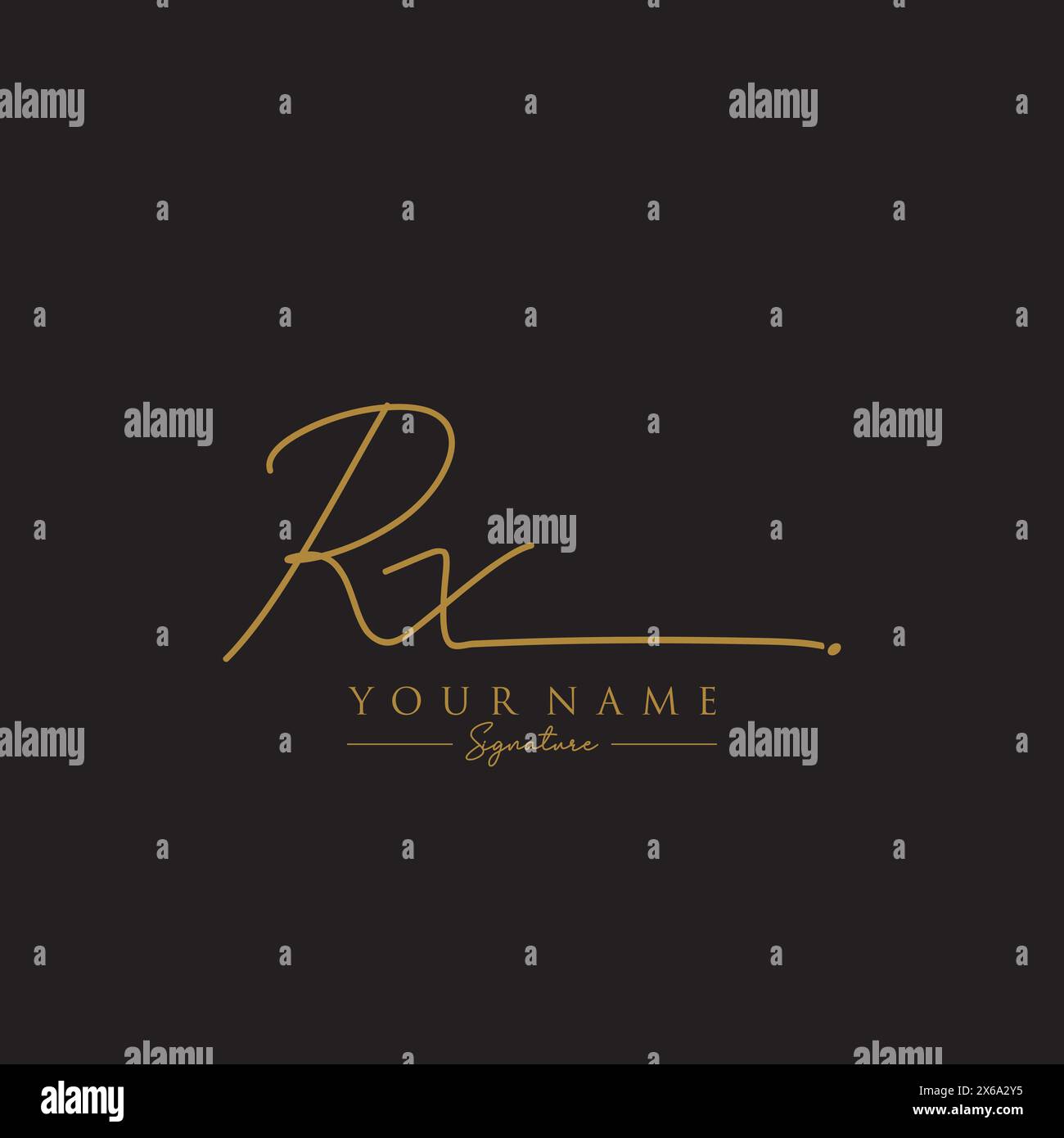 Modèle de logo de signature RX Illustration de Vecteur