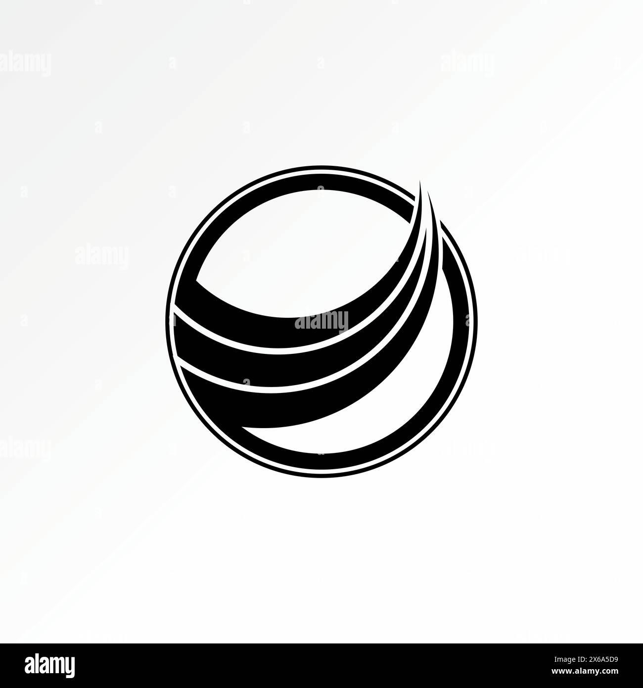 Conception de logo concept graphique créatif premium vecteur stock abstrait unique icône trois coupe rapide swoosh sur la ligne de cercle. Associé à l'icône d'emblème de badge Illustration de Vecteur