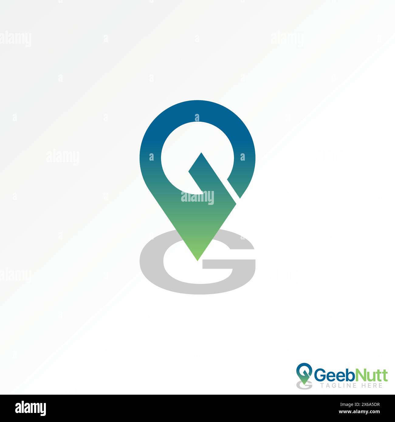 Conception de logo concept graphique créatif premium vecteur stock abstrait lettre initiale G ou GG police point place ombre liée à la marque de typographie monogramme Illustration de Vecteur