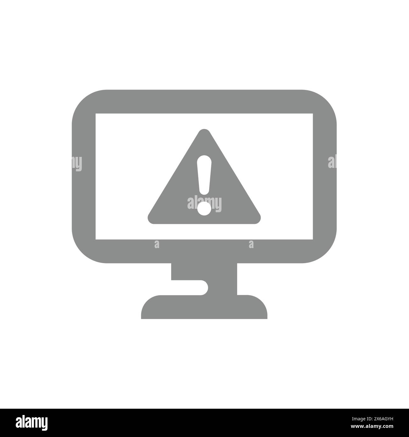 Moniteur d'ordinateur avec point d'exclamation d'avertissement. Message d'erreur, alarme, icône de vecteur de signal de malware. Illustration de Vecteur Moniteur d'ordinateur avec point d'exclamation d'avertissement. Message d'erreur, alarme, icône de vecteur de signal de malware. Illustration de Vecteur