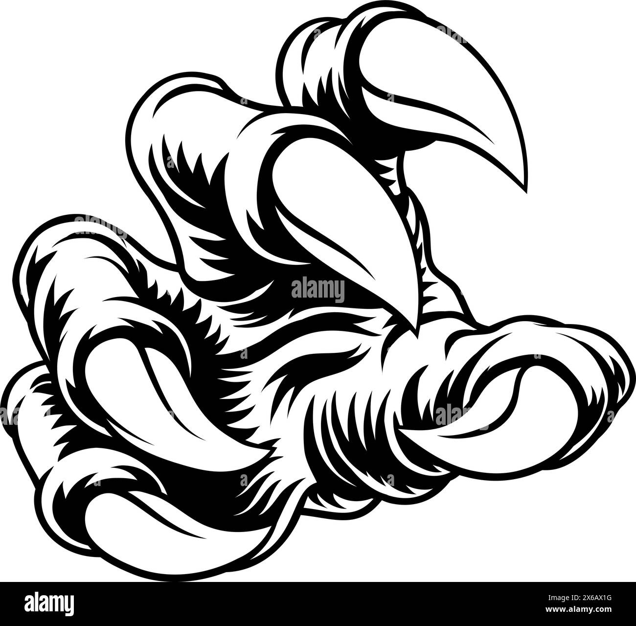 Griffe monstre main Dragon dinosaure talon Cartoon Illustration de Vecteur