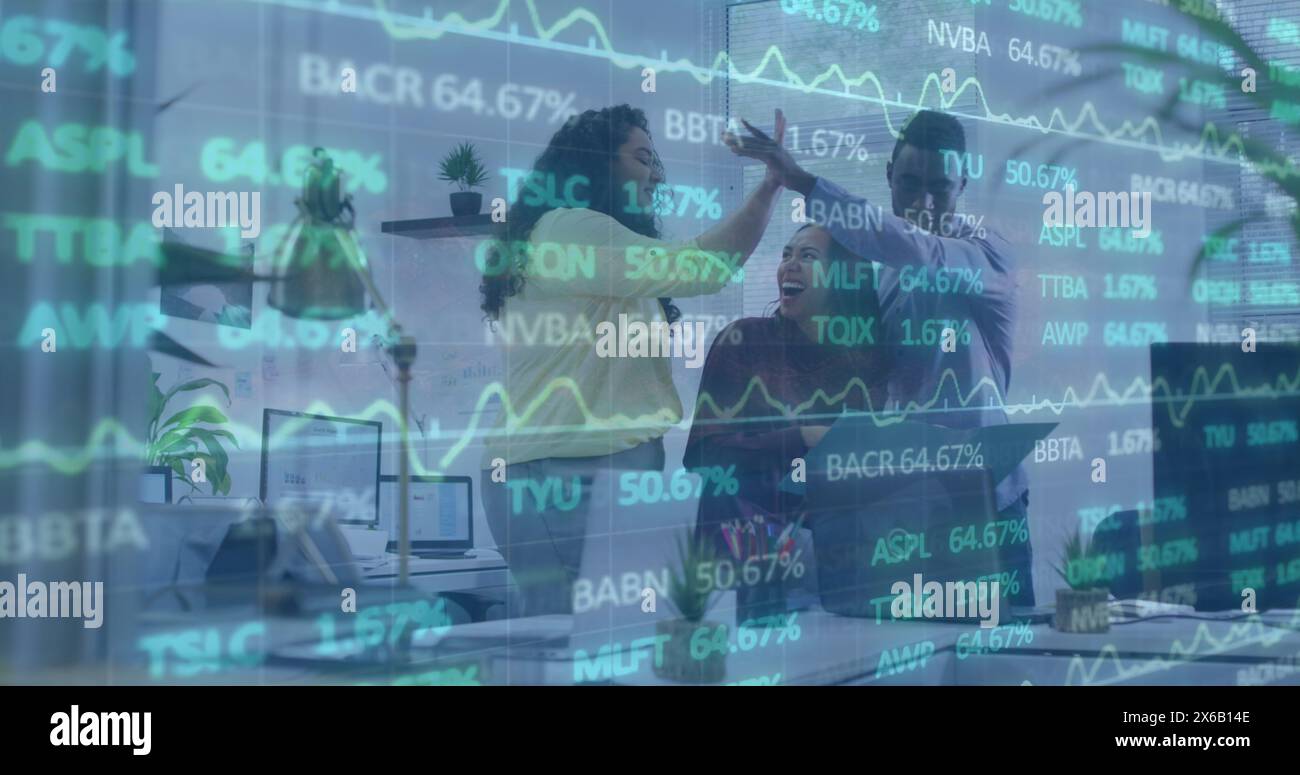 Image du marché boursier par rapport à des gens d'affaires divers Banque D'Images