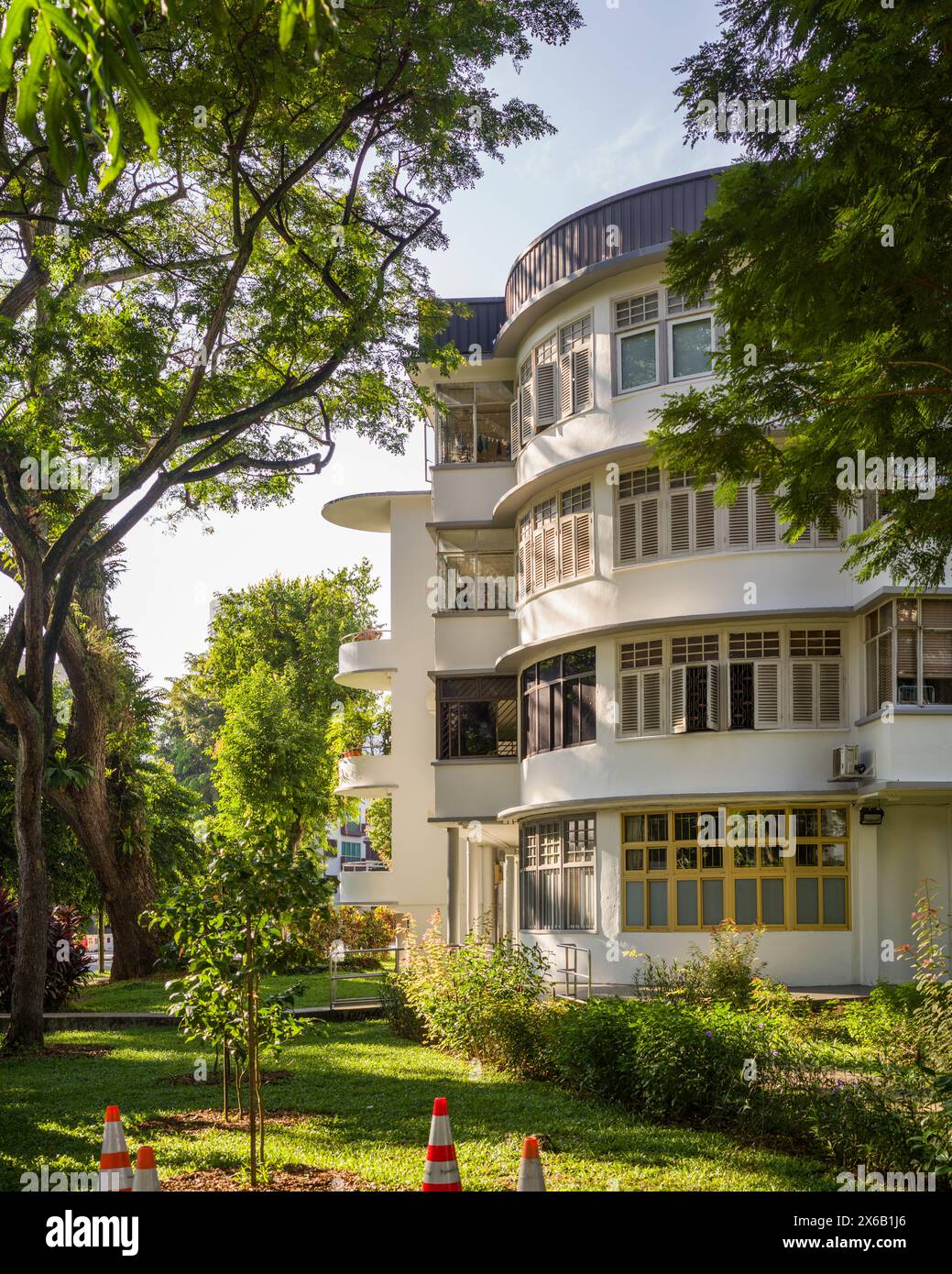 Appartements modernistes Tiong Bahru à Singapour, conçus dans le style Streamline moderne par Singapore Improvement Trust (SIT) Banque D'Images