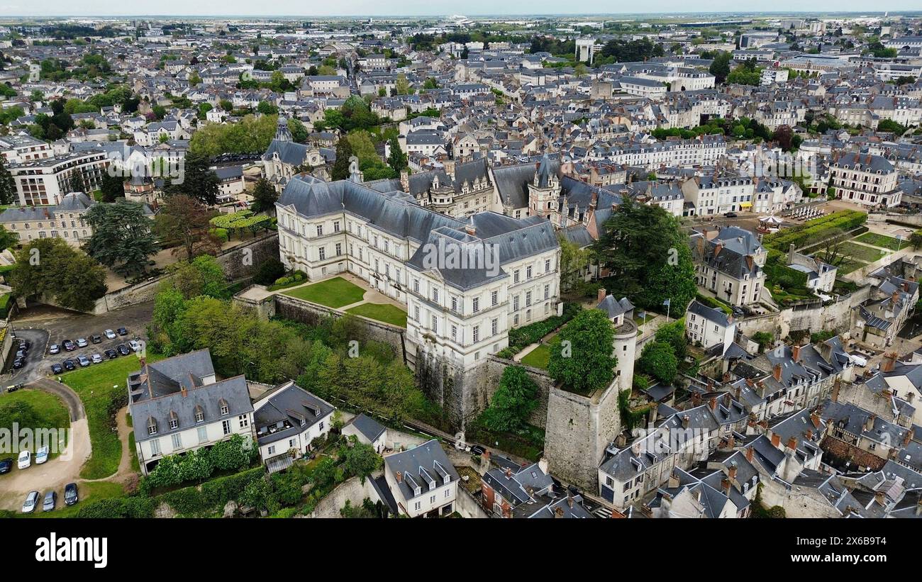 Drone photo château de Blois France Europe Banque D'Images