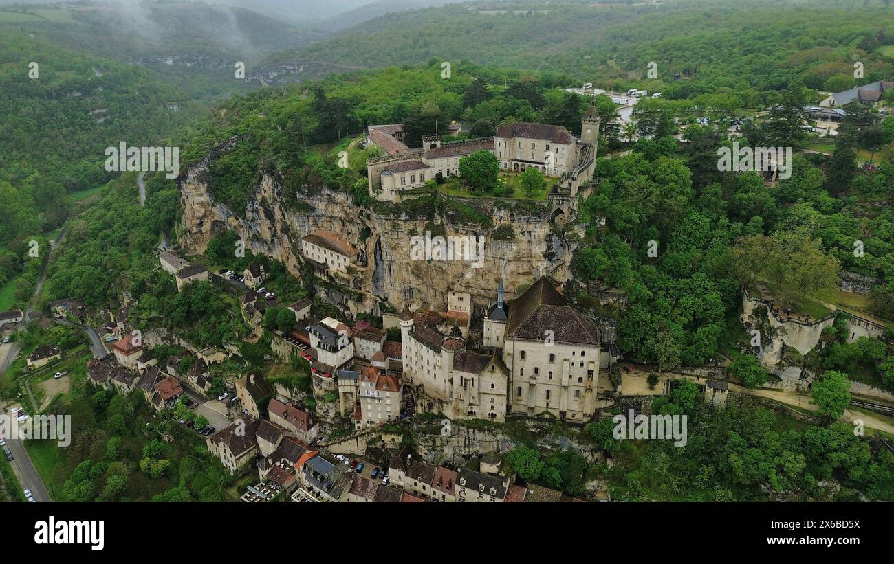 Drone photo Rocamadour France Europe Banque D'Images