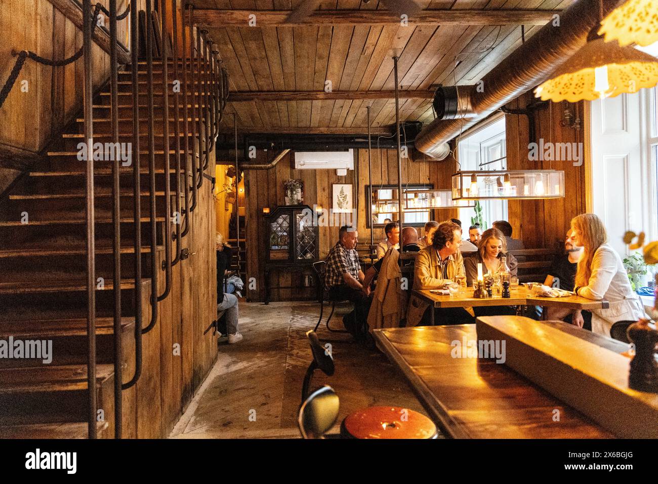 Interior of the Barn - Restaurant de hamburgers de style Midwest américain, Gothenburg, Suède Banque D'Images