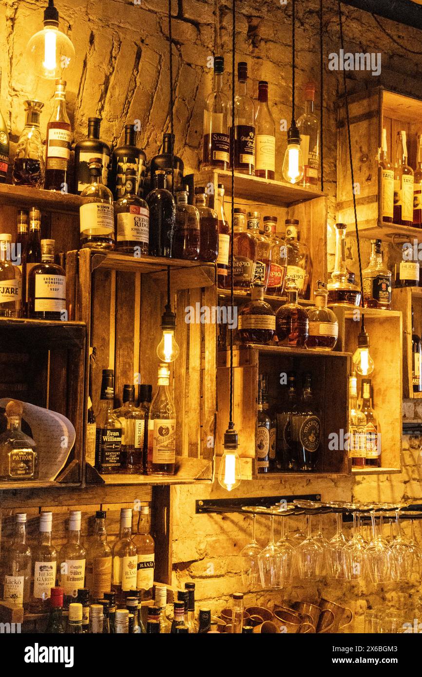 Bar Inside the Barn - Restaurant de hamburgers de style Midwest américain, Gothenburg, Suède Banque D'Images