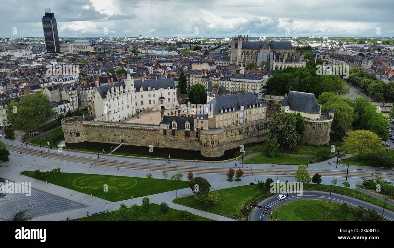 Drone photo Château Nantes France Europe Banque D'Images