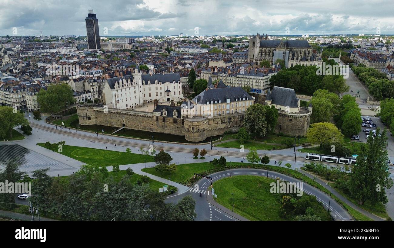 Drone photo Château Nantes France Europe Banque D'Images