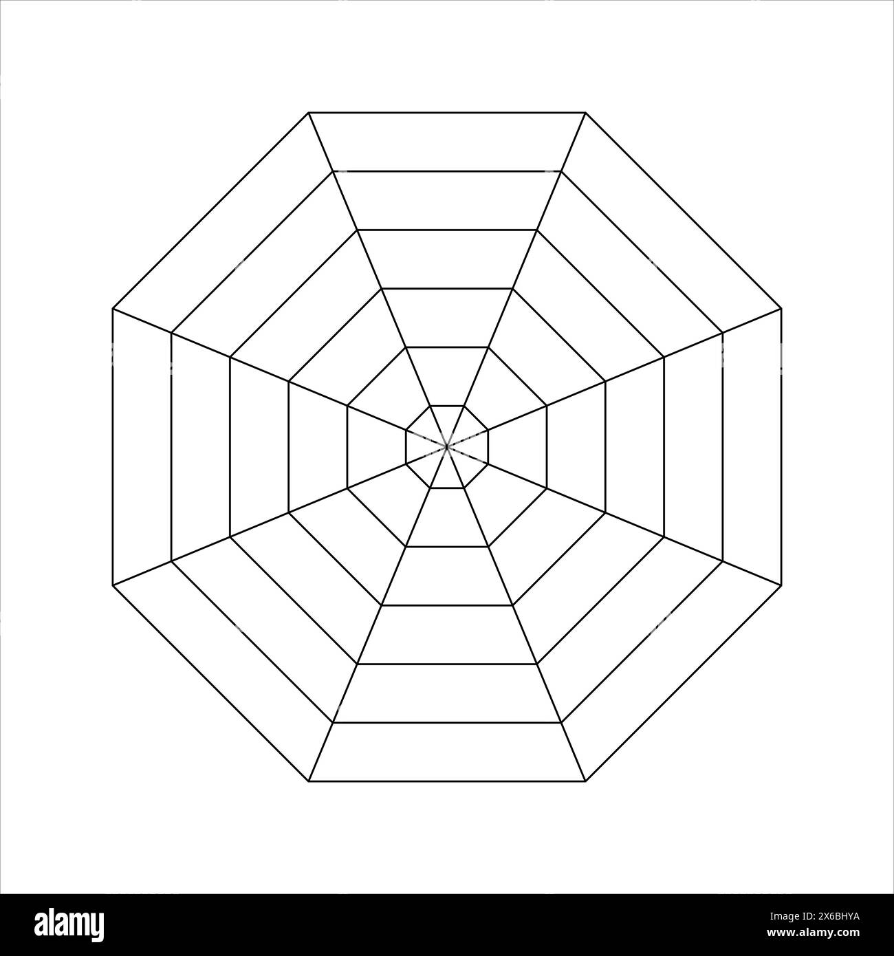 Diagramme octogonal divisé sur 8 segments égaux. Graphique statistique ...