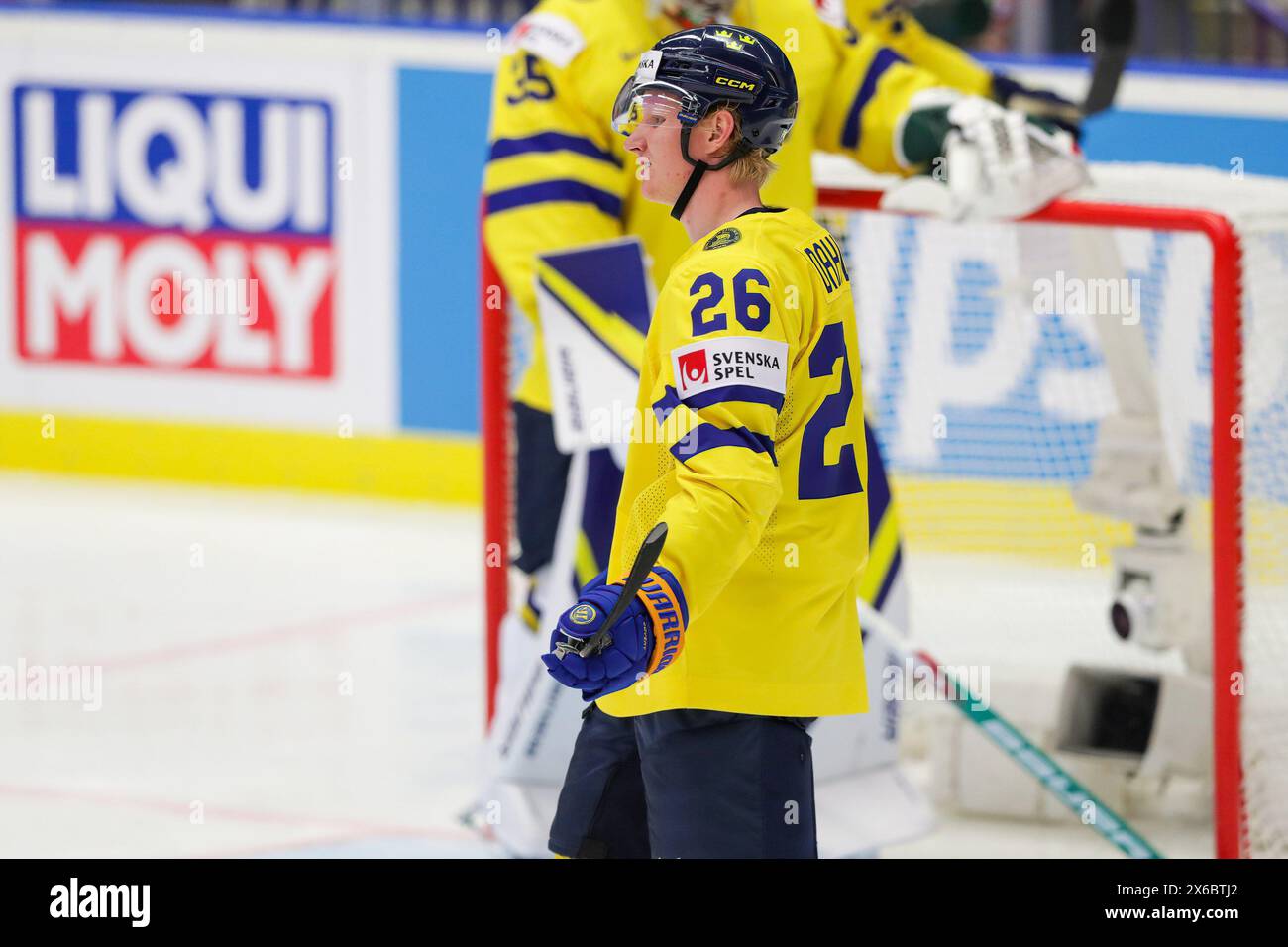 Ostrava, République tchèque. 12 mai 2024. #26 Dahlin Rasmus, de Suède, vu lors du match du Championnat mondial de hockey sur glace 2024 de l’IIHF entre la Suède et la Pologne à l’Ostravar Arena Ostrava. Score final : Suède 5:1 Pologne. (Photo de Grzegorz Wajda/SOPA images/SIPA USA) crédit : SIPA USA/Alamy Live News Banque D'Images