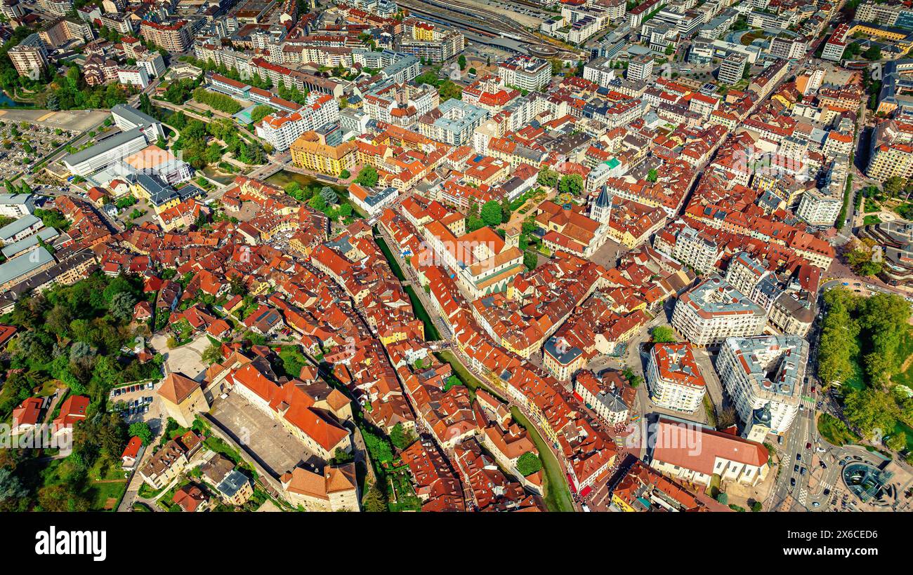 Vue d'en haut d'une petite ville ancienne Banque D'Images