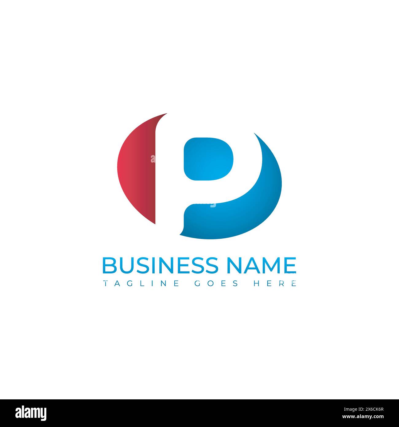 Négatif espace elips logo lettre P. lettre P logo modèle conception de vecteur conception modifiable redimensionnable EPS 10 illustration stock Illustration de Vecteur