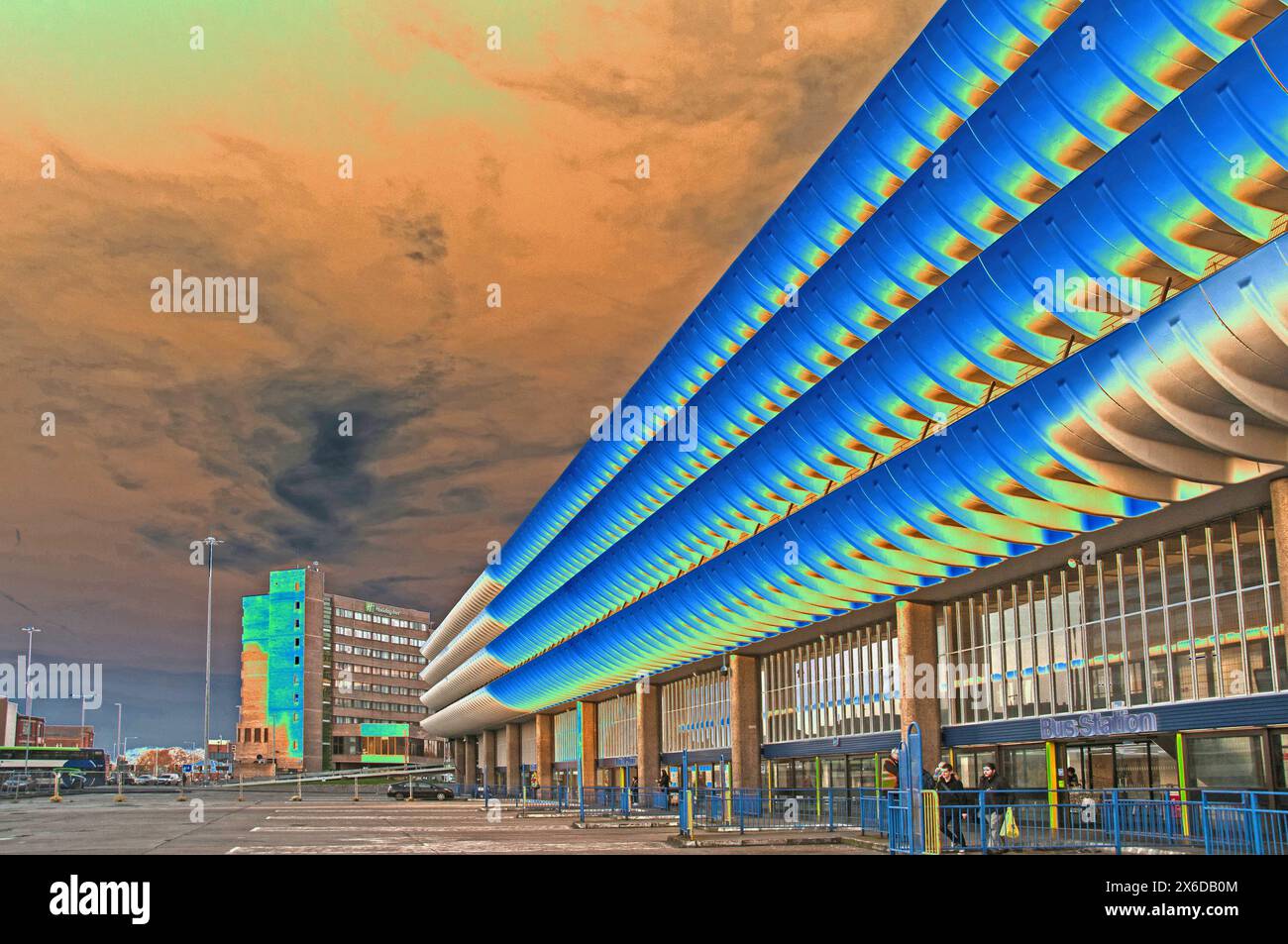 Stranger Than Fiction - vue d'un autre monde - échangeur de bus Preston Banque D'Images