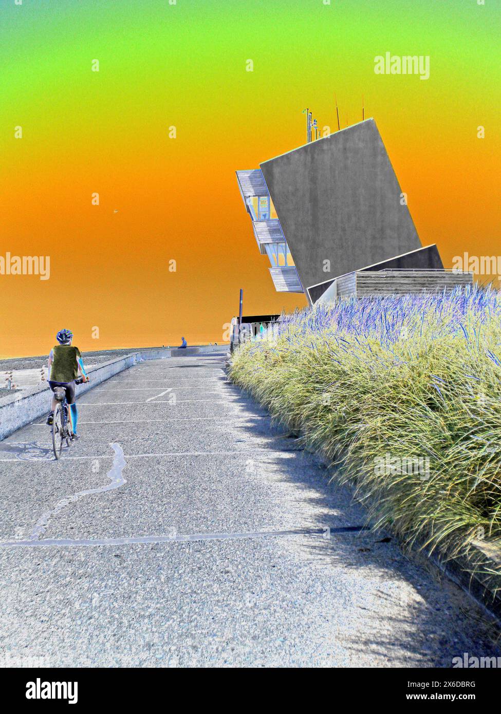 Stranger Than Fiction - vue d'un autre monde - Tour de surveillance de Rossall point Banque D'Images