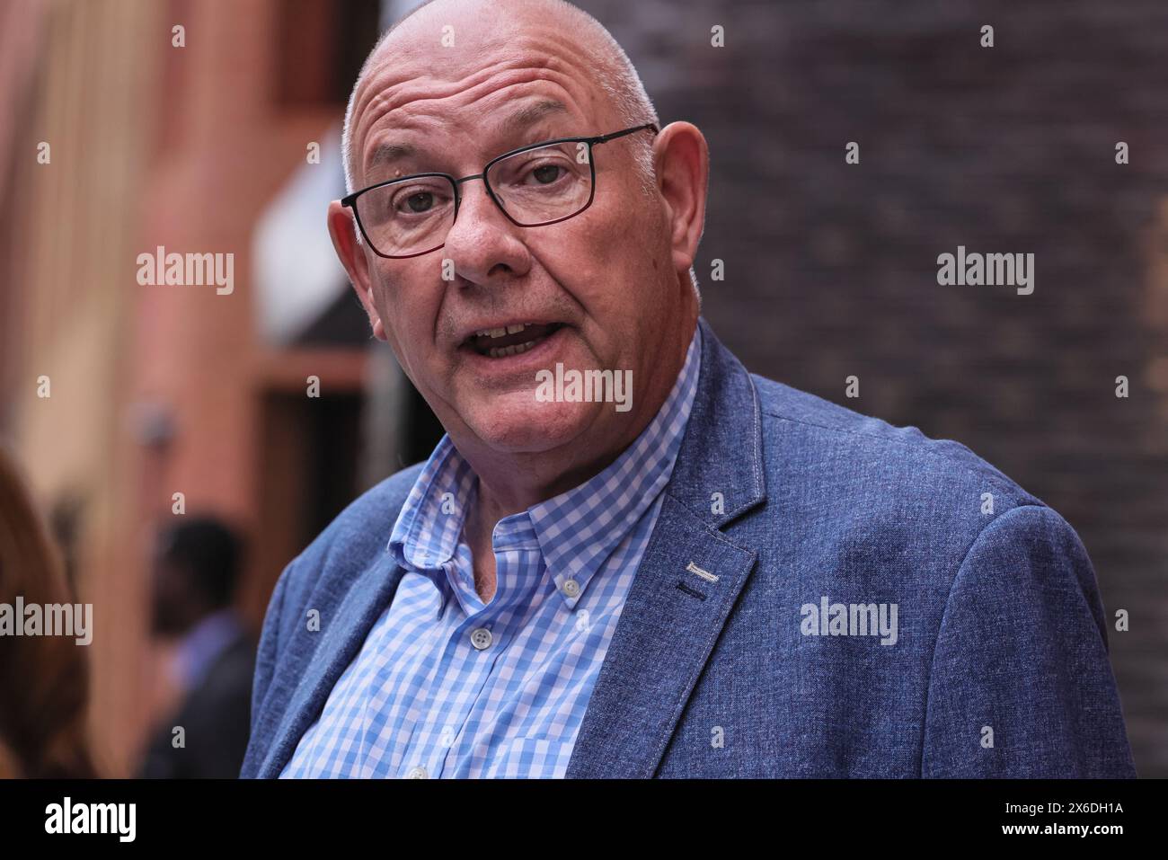 Londres, Royaume-Uni. 14 mai 2024. Dave Ward, secrétaire général de la CWU. Sir Keir Starmer, chef du Parti travailliste, et des membres de son cabinet fantôme, rencontrent aujourd'hui les dirigeants syndicaux britanniques pour discuter de leur paquet réécrit de réforme de l'emploi et des droits des travailleurs. Crédit : Imageplotter/Alamy Live News Banque D'Images